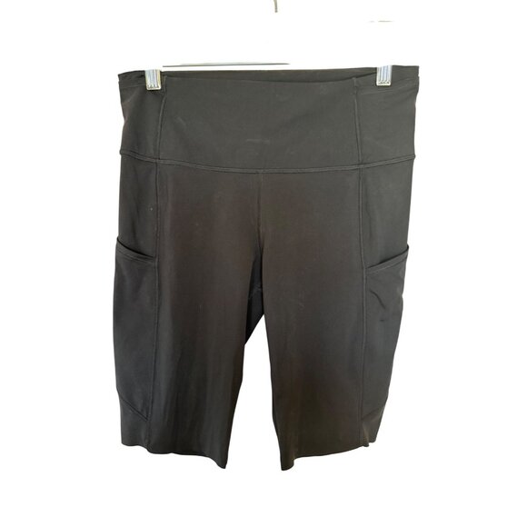 Lululemon Fast And Free Short 10" Biker Non-Reflective Black Size 8  W7AY7S - Picture 1 of 3